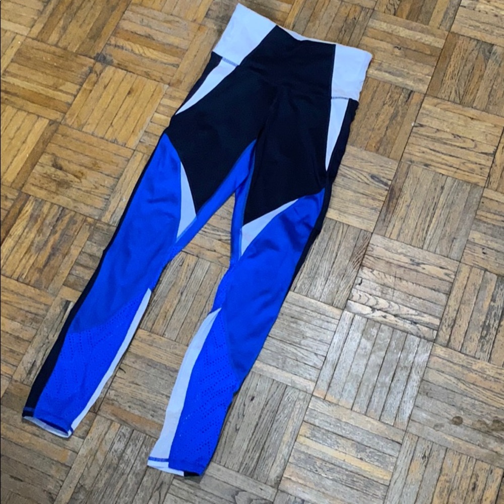 High Waisted Athleta Color Block Leggings XXS